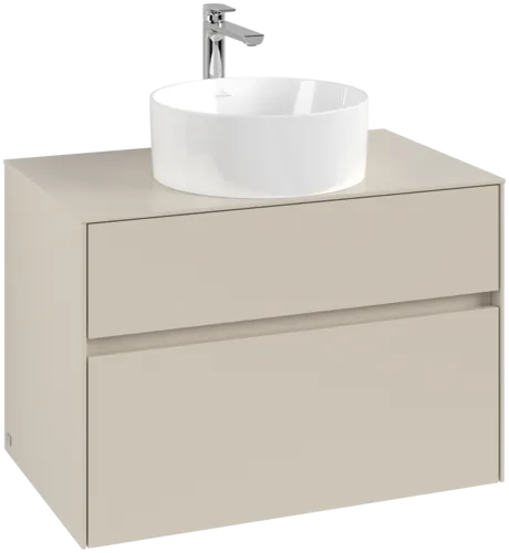 Зображення з  VILLEROY BOCH Collaro Vanity unit, with lighting, 2 pull-out compartments, 800 x 548 x 500 mm, Cashmere Grey / Cashmere Grey #C037B0VN