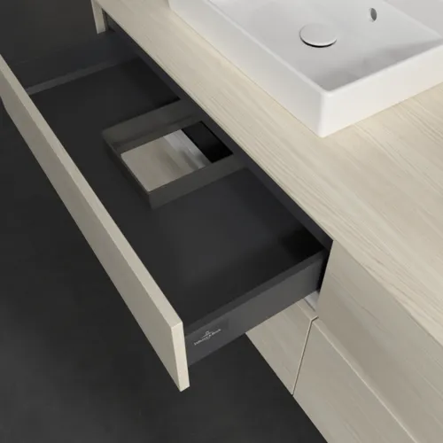 Bild von VILLEROY BOCH Collaro Waschbeckenunterschrank, mit Beleuchtung, 4 Auszüge, 1600 x 548 x 500 mm, White Oak / White Oak #C021B0AA
