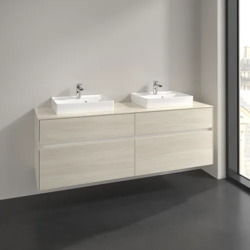 Bild von VILLEROY BOCH Collaro Waschbeckenunterschrank, mit Beleuchtung, 4 Auszüge, 1600 x 548 x 500 mm, White Oak / White Oak #C021B0AA
