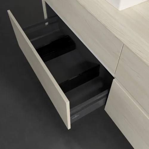 Bild von VILLEROY BOCH Collaro Waschbeckenunterschrank, mit Beleuchtung, 4 Auszüge, 1600 x 548 x 500 mm, White Oak / White Oak #C021B0AA