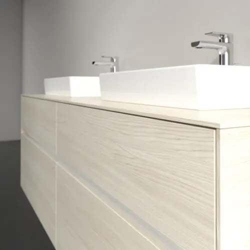 Bild von VILLEROY BOCH Collaro Waschbeckenunterschrank, mit Beleuchtung, 4 Auszüge, 1600 x 548 x 500 mm, White Oak / White Oak #C021B0AA