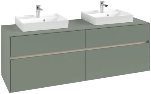 Obrázek VILLEROY BOCH Toaletní skříňka Collaro, s osvětlením, 4 výsuvy, 1600 x 548 x 500 mm, Soft Green / Soft Green #C021B0AF
