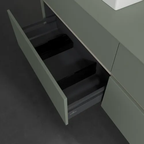 Bild von VILLEROY BOCH Collaro Waschbeckenunterschrank, mit Beleuchtung, 4 Auszüge, 1600 x 548 x 500 mm, Soft Green / Soft Green #C021B0AF