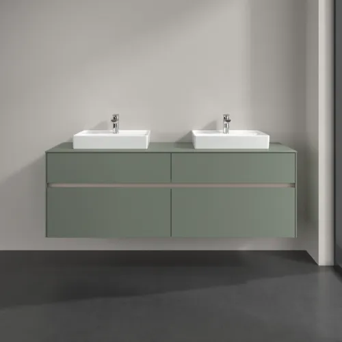 Bild von VILLEROY BOCH Collaro Waschbeckenunterschrank, mit Beleuchtung, 4 Auszüge, 1600 x 548 x 500 mm, Soft Green / Soft Green #C021B0AF