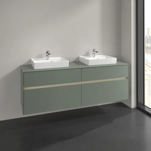 Bild von VILLEROY BOCH Collaro Waschbeckenunterschrank, mit Beleuchtung, 4 Auszüge, 1600 x 548 x 500 mm, Soft Green / Soft Green #C021B0AF
