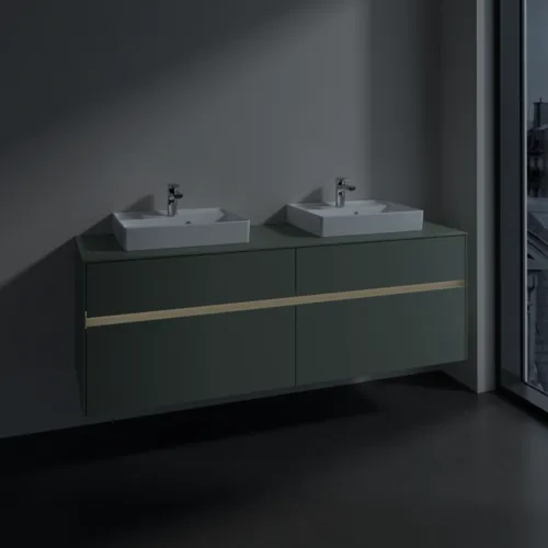Bild von VILLEROY BOCH Collaro Waschbeckenunterschrank, mit Beleuchtung, 4 Auszüge, 1600 x 548 x 500 mm, Soft Green / Soft Green #C021B0AF
