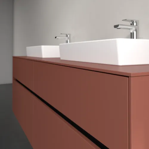 Bild von VILLEROY BOCH Collaro Waschbeckenunterschrank, mit Beleuchtung, 4 Auszüge, 1600 x 548 x 500 mm, Wine Red / Wine Red #C021B0AH