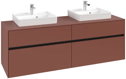 Picture of VILLEROY BOCH Collaro Vanity unit, with lighting, 4 pull-out compartments, 1600 x 548 x 500 mm, Wine Red / Wine Red #C021B0AH