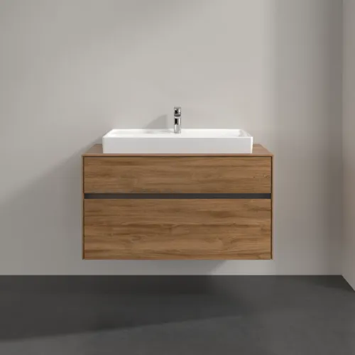 Bild von VILLEROY BOCH Collaro Waschbeckenunterschrank, 2 Auszüge, 1000 x 548 x 500 mm, Kansas Oak #C02000RH