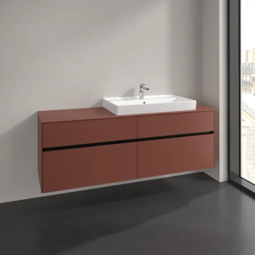 Bild von VILLEROY BOCH Collaro Waschbeckenunterschrank, 4 Auszüge, 1600 x 548 x 500 mm, Wine Red / Wine Red #C02700AH