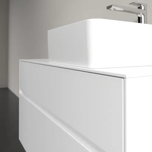 VILLEROY BOCH Collaro Waschbeckenunterschrank, mit Beleuchtung, 2 Auszüge, 1000 x 548 x 500 mm, White Matt / White Matt #C040B0MS, Bild 6