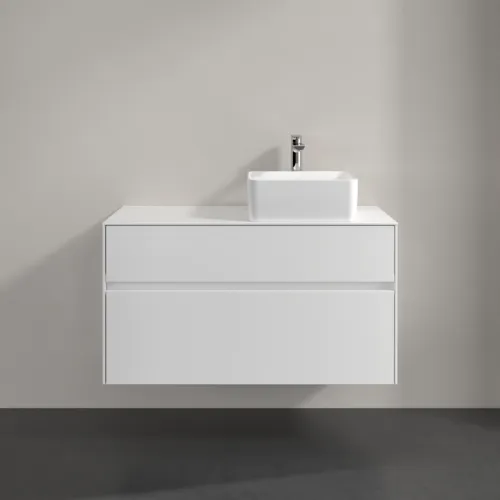 VILLEROY BOCH Collaro Waschbeckenunterschrank, mit Beleuchtung, 2 Auszüge, 1000 x 548 x 500 mm, White Matt / White Matt #C040B0MS, Bild 3