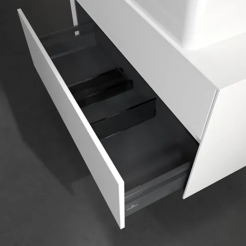 VILLEROY BOCH Collaro Waschbeckenunterschrank, mit Beleuchtung, 2 Auszüge, 1000 x 548 x 500 mm, White Matt / White Matt #C040B0MS, Bild 7