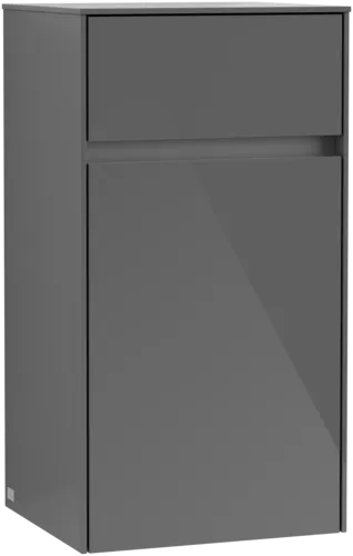 εικόνα του VILLEROY BOCH Collaro Side cabinet, 1 door, 1 drawer, 404 x 748 x 349 mm, Glossy Grey / Glossy Grey #C03201FP