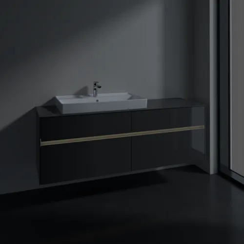 Bild von VILLEROY BOCH Collaro Waschbeckenunterschrank, mit Beleuchtung, 4 Auszüge, 1600 x 548 x 500 mm, Glossy Grey / Glossy Grey #C026B0FP