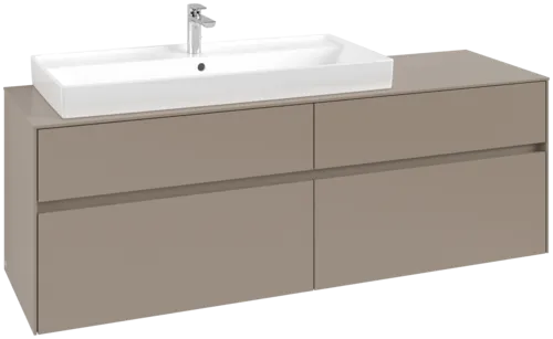 Picture of VILLEROY BOCH Collaro Vanity unit, with lighting, 4 pull-out compartments, 1600 x 548 x 500 mm, Taupe / Taupe #C029B0VM