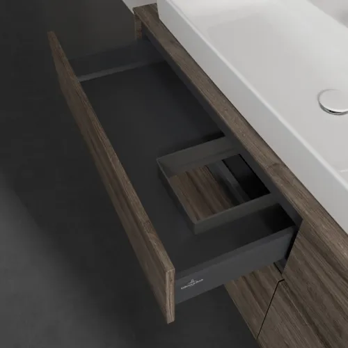 Bild von VILLEROY BOCH Collaro Waschbeckenunterschrank, mit Beleuchtung, 4 Auszüge, 1600 x 548 x 500 mm, Stone Oak #C029B0RK