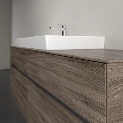 Bild von VILLEROY BOCH Collaro Waschbeckenunterschrank, mit Beleuchtung, 4 Auszüge, 1600 x 548 x 500 mm, Stone Oak #C029B0RK