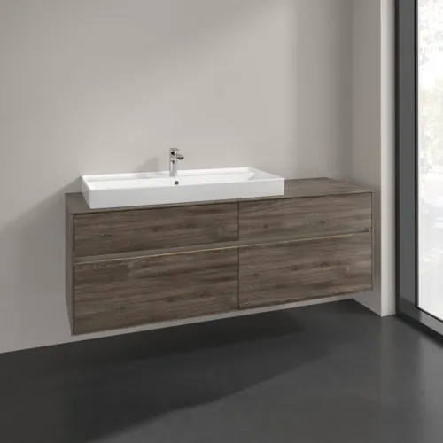 Bild von VILLEROY BOCH Collaro Waschbeckenunterschrank, mit Beleuchtung, 4 Auszüge, 1600 x 548 x 500 mm, Stone Oak #C029B0RK