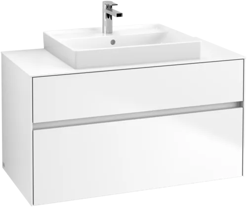 Obrázek VILLEROY BOCH Collaro toaletní skříňka, s osvětlením, 2 výsuvy, 1000 x 548 x 500 mm, bílá matná / bílá matná #C019B0MS