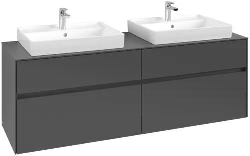 Picture of VILLEROY BOCH Collaro Vanity unit, 4 pull-out compartments, 1600 x 548 x 500 mm, Graphite / Graphite #C02400VR