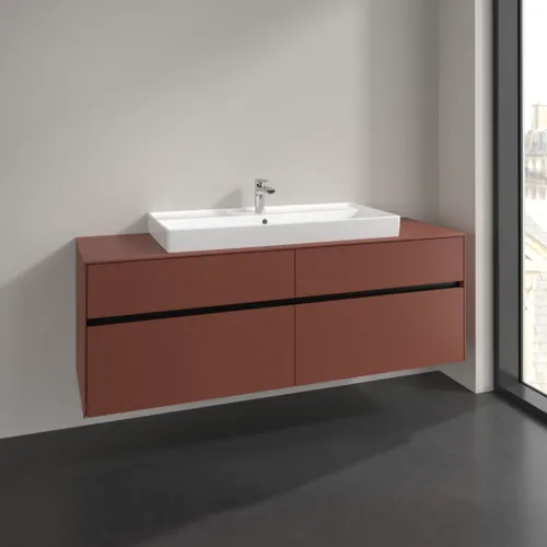 Bild von VILLEROY BOCH Collaro Waschbeckenunterschrank, 4 Auszüge, 1600 x 548 x 500 mm, Wine Red / Wine Red #C03100AH