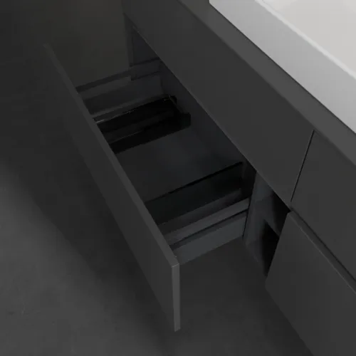 VILLEROY BOCH Collaro Waschbeckenunterschrank, 4 Auszüge, 1600 x 548 x 500 mm, Glossy Grey / Glossy Grey #C02800FP, Bild 6