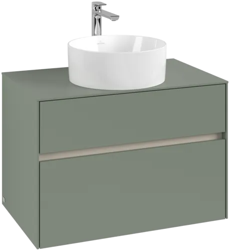 Picture of VILLEROY BOCH Collaro Vanity unit, with lighting, 2 pull-out compartments, 800 x 548 x 500 mm, Soft Green / Soft Green #C037B0AF