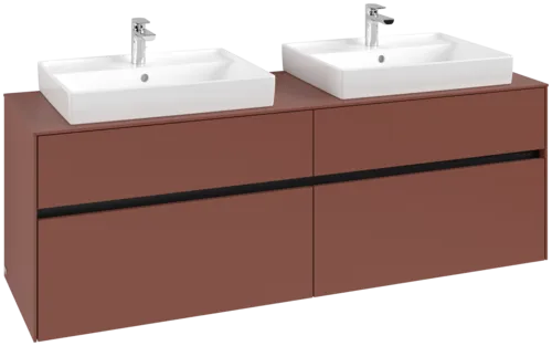 Picture of VILLEROY BOCH Collaro Vanity unit, with lighting, 4 pull-out compartments, 1600 x 548 x 500 mm, Wine Red / Wine Red #C024B0AH