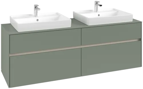 Obrázek VILLEROY BOCH Toaletní skříňka Collaro, s osvětlením, 4 výsuvy, 1600 x 548 x 500 mm, Soft Green / Soft Green #C024B0AF