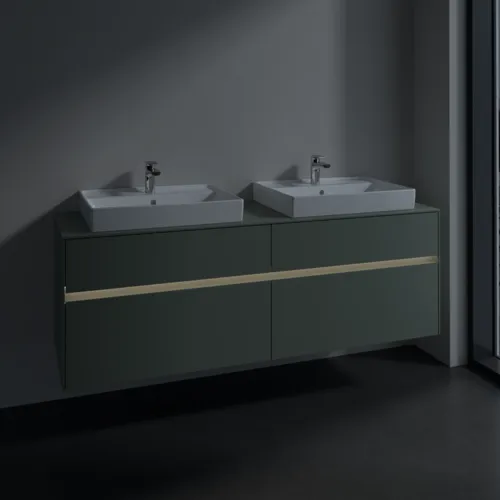 Bild von VILLEROY BOCH Collaro Waschbeckenunterschrank, mit Beleuchtung, 4 Auszüge, 1600 x 548 x 500 mm, Soft Green / Soft Green #C024B0AF