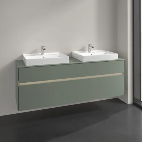 Bild von VILLEROY BOCH Collaro Waschbeckenunterschrank, mit Beleuchtung, 4 Auszüge, 1600 x 548 x 500 mm, Soft Green / Soft Green #C024B0AF