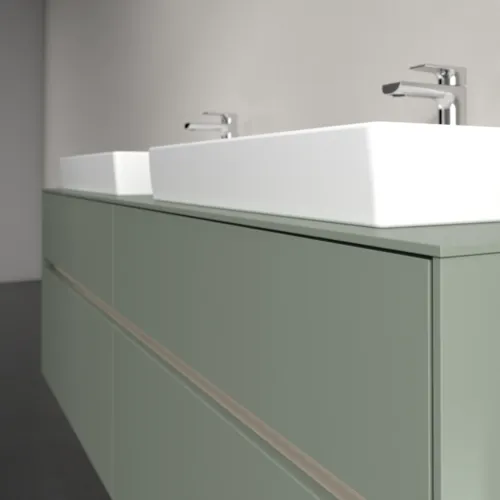 Bild von VILLEROY BOCH Collaro Waschbeckenunterschrank, mit Beleuchtung, 4 Auszüge, 1600 x 548 x 500 mm, Soft Green / Soft Green #C024B0AF