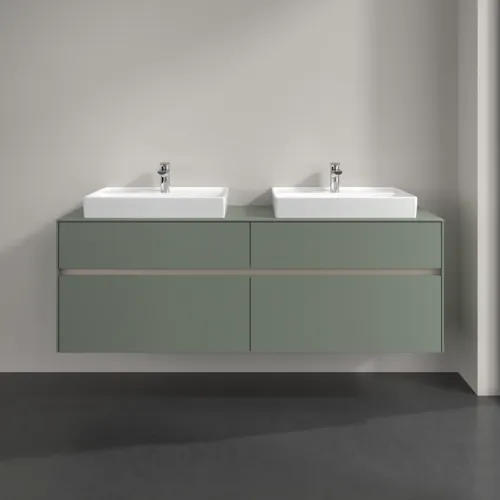 Bild von VILLEROY BOCH Collaro Waschbeckenunterschrank, mit Beleuchtung, 4 Auszüge, 1600 x 548 x 500 mm, Soft Green / Soft Green #C024B0AF