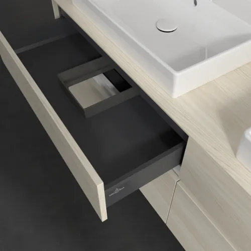 Bild von VILLEROY BOCH Collaro Waschbeckenunterschrank, mit Beleuchtung, 4 Auszüge, 1600 x 548 x 500 mm, White Oak / White Oak #C024B0AA