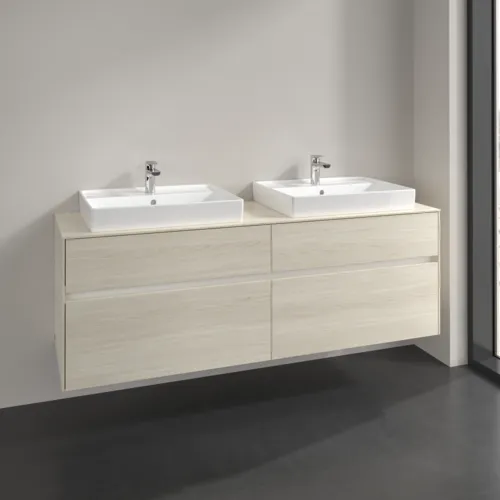 Bild von VILLEROY BOCH Collaro Waschbeckenunterschrank, mit Beleuchtung, 4 Auszüge, 1600 x 548 x 500 mm, White Oak / White Oak #C024B0AA