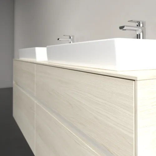 Bild von VILLEROY BOCH Collaro Waschbeckenunterschrank, mit Beleuchtung, 4 Auszüge, 1600 x 548 x 500 mm, White Oak / White Oak #C024B0AA