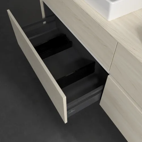 Bild von VILLEROY BOCH Collaro Waschbeckenunterschrank, mit Beleuchtung, 4 Auszüge, 1600 x 548 x 500 mm, White Oak / White Oak #C024B0AA