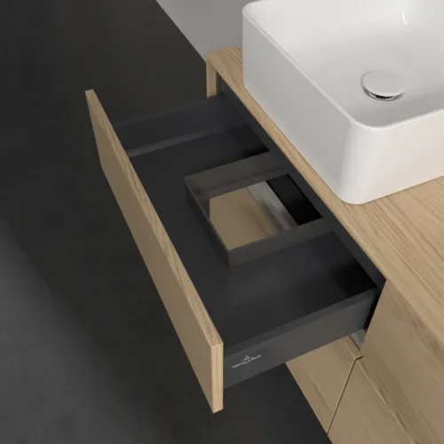 Bild von VILLEROY BOCH Collaro Waschbeckenunterschrank, mit Beleuchtung, 4 Auszüge, 1200 x 548 x 500 mm, Nordic Oak / Nordic Oak #C042B0VJ