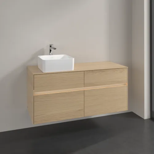 Bild von VILLEROY BOCH Collaro Waschbeckenunterschrank, mit Beleuchtung, 4 Auszüge, 1200 x 548 x 500 mm, Nordic Oak / Nordic Oak #C042B0VJ