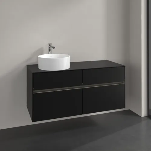 VILLEROY BOCH Collaro Waschbeckenunterschrank, mit Beleuchtung, 4 Auszüge, 1200 x 548 x 500 mm, Volcano Black / Volcano Black #C042B0VL, Bild 2