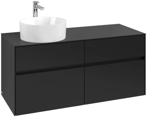Obrázek VILLEROY BOCH Toaletní skříňka Collaro, s osvětlením, 4 výsuvy, 1200 x 548 x 500 mm, Volcano Black / Volcano Black #C042B0VL