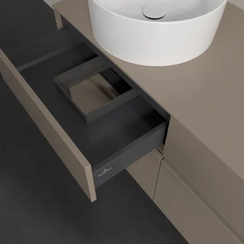 VILLEROY BOCH Collaro Waschbeckenunterschrank, mit Beleuchtung, 4 Auszüge, 1200 x 548 x 500 mm, Taupe / Taupe #C042B0VM, Bild 8