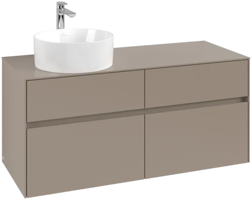 Зображення з  VILLEROY BOCH Collaro Vanity unit, with lighting, 4 pull-out compartments, 1200 x 548 x 500 mm, Taupe / Taupe #C042B0VM