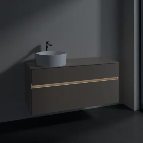 VILLEROY BOCH Collaro Waschbeckenunterschrank, mit Beleuchtung, 4 Auszüge, 1200 x 548 x 500 mm, Taupe / Taupe #C042B0VM, Bild 5