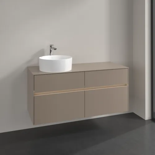 VILLEROY BOCH Collaro Waschbeckenunterschrank, mit Beleuchtung, 4 Auszüge, 1200 x 548 x 500 mm, Taupe / Taupe #C042B0VM, Bild 2