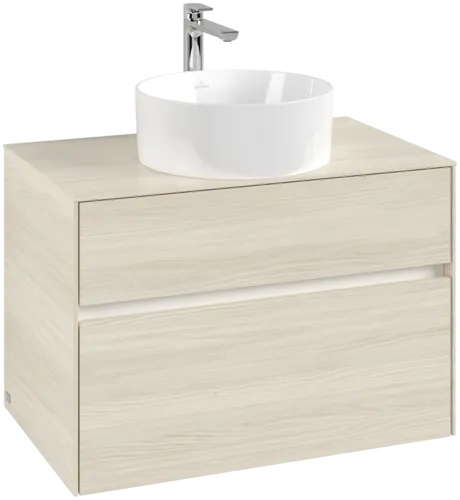 Picture of VILLEROY BOCH Collaro Vanity unit, with lighting, 2 pull-out compartments, 800 x 548 x 500 mm, White Oak / White Oak #C037B0AA
