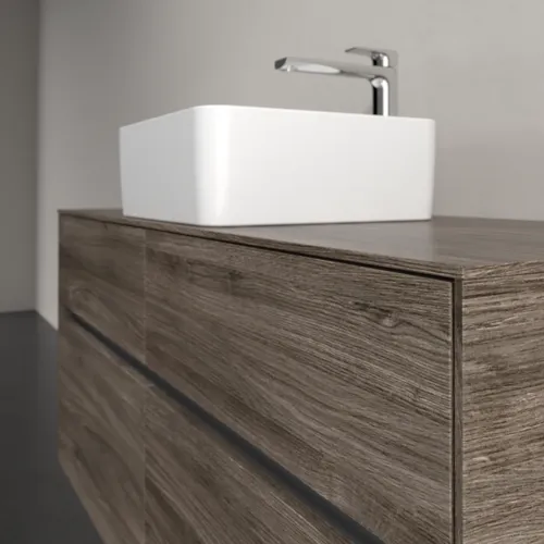 VILLEROY BOCH Collaro Waschbeckenunterschrank, mit Beleuchtung, 4 Auszüge, 1200 x 548 x 500 mm, Stone Oak #C041B0RK, Bild 6