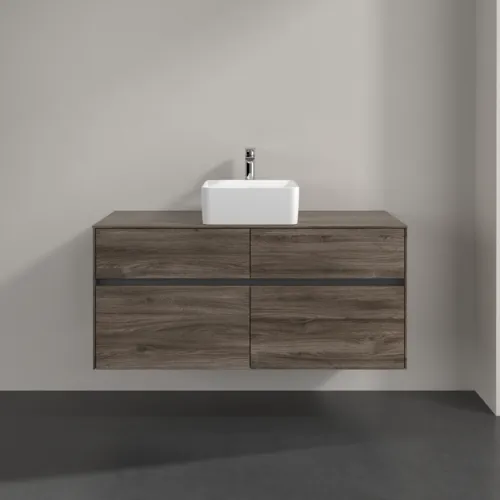 VILLEROY BOCH Collaro Waschbeckenunterschrank, mit Beleuchtung, 4 Auszüge, 1200 x 548 x 500 mm, Stone Oak #C041B0RK, Bild 3