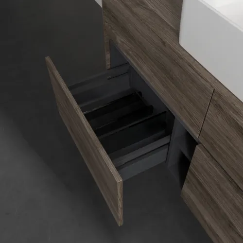 VILLEROY BOCH Collaro Waschbeckenunterschrank, mit Beleuchtung, 4 Auszüge, 1200 x 548 x 500 mm, Stone Oak #C041B0RK, Bild 7